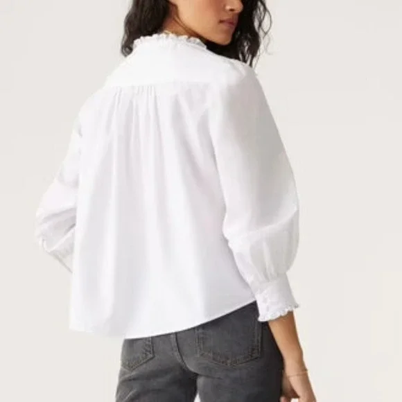 ba&sh Women's 100% Cotton White Joon Top - Size‎ Small - Picture 2 of 12